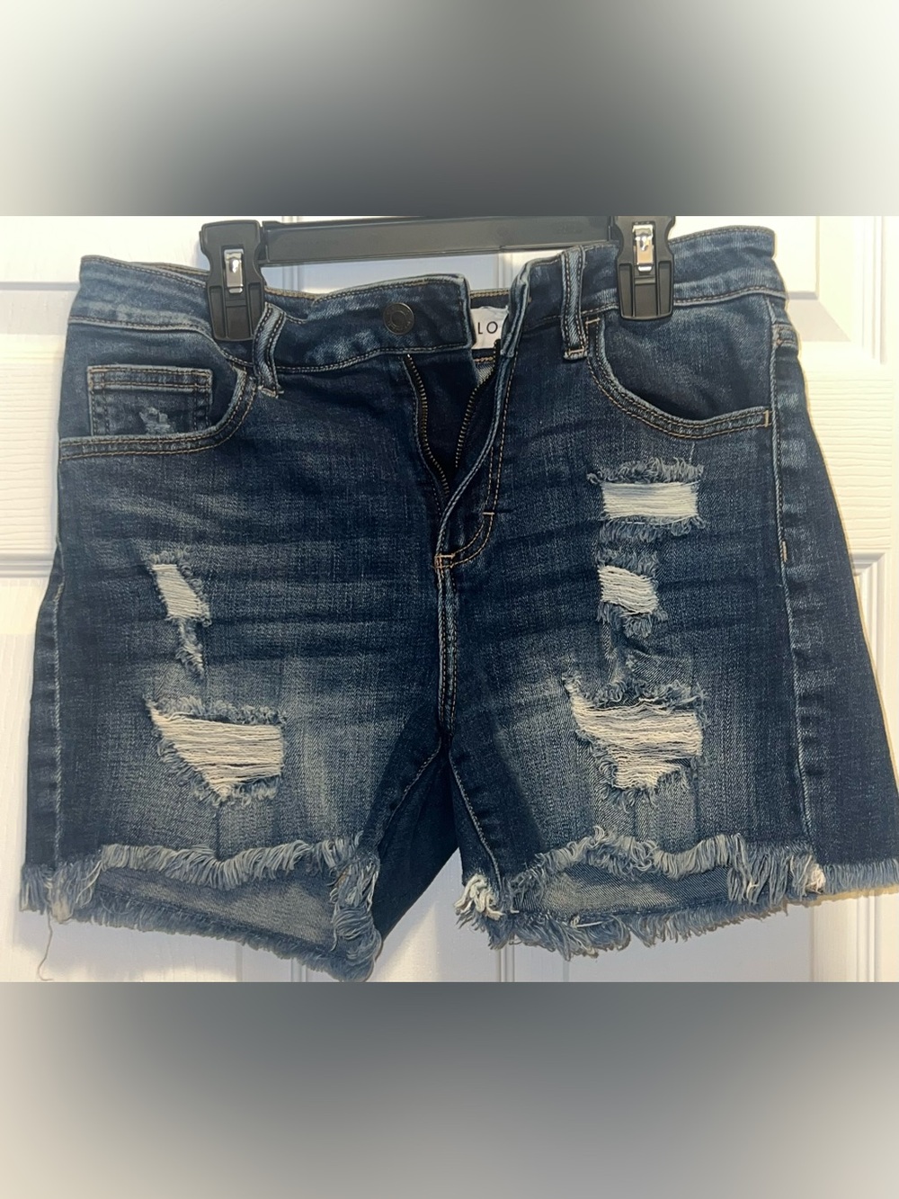 Cello Dark Blue Distressed Denim Shorts